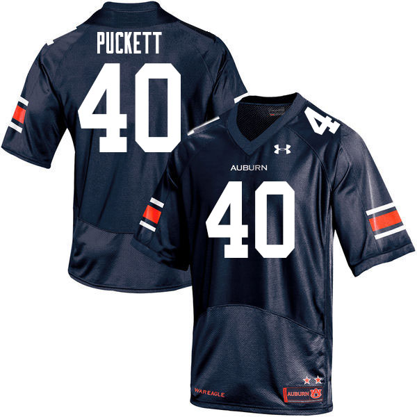 Men's Auburn Tigers #40 Jacoby Puckett Navy 2020 College Stitched Football Jersey